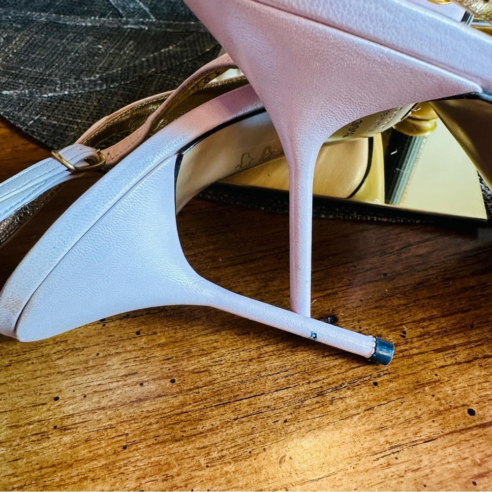 Dolce & Gabbana Pink Calfskin Slingback Stilettos Size 39.5 Italy - Picture 3 of 13